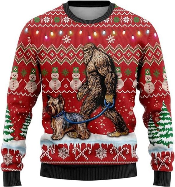 Bigfoot Sashquatch Mens Funny Ugly Sweater, Gift For Men And Women