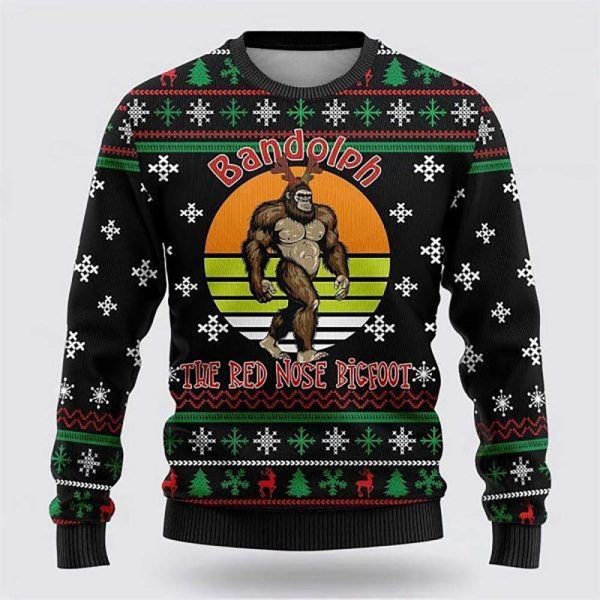 Bigfoot Ugly Christmas Sweater, Best Gift For Christmas Family Friends