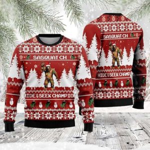 bigfoot ugly christmas sweater crew neck sweatshirt christmas gift for men and women .jpeg