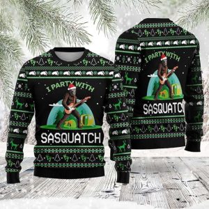Bigfoot Ugly Christmas Sweater, Crew Neck…