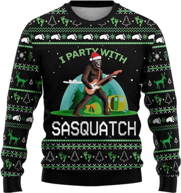 Bigfoot Ugly Christmas Sweater, Crew Neck Sweatshirt, Gift For Christmas