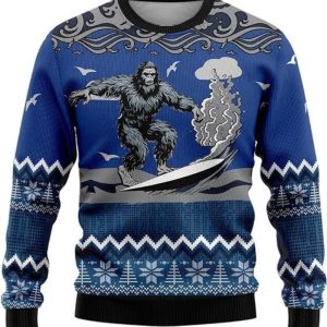 bigfoot ugly christmas sweater crew neck sweatshirt gift for men and women 1.jpeg