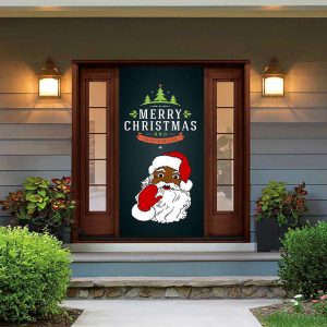 black santa claus decoration christmas door covers black santa claus decor holiday door covers black santa claus door cover 1.jpeg