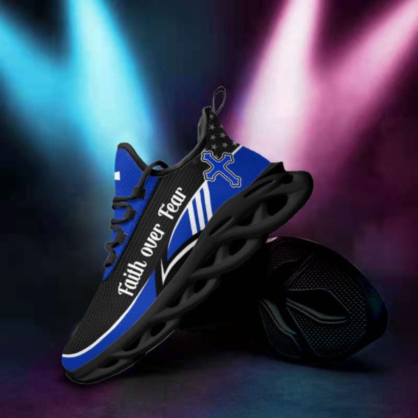 Blue Jesus Faith Over Fear Running Sneakers Max Soul Shoes  For Men And Women