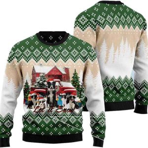 Border Collie Sweater Christmas Sweatshirt Holiday…