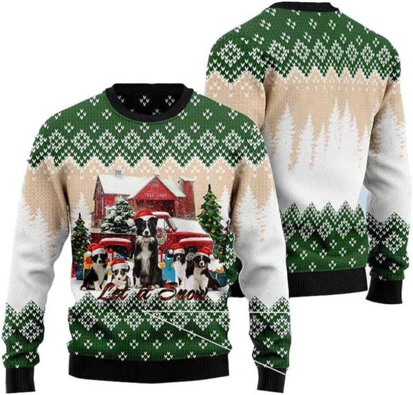 Border Collie Sweater Christmas Sweatshirt Holiday Party For Friends, Gift For Family