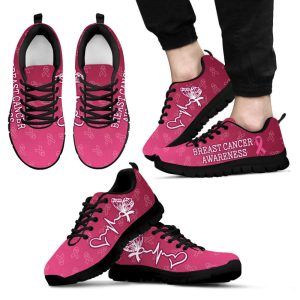 breast cancer awareness shoes heartbeat ribbon pattern sneaker walking shoes best shoes for men and women 1.jpeg