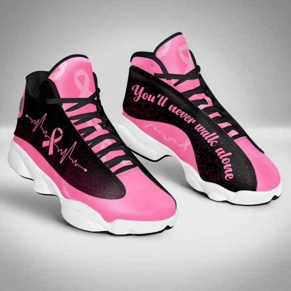 Breast Cancer Awareness Shoes, You’ll Never Walk Alone, Pink Ribbon Shoes,Breast Cancer Gifts