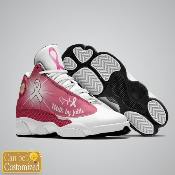 Breast Cancer Awareness Walk By Faith Custom Name Shoes For Men And Women