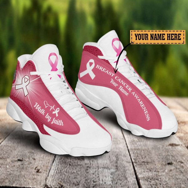 Breast Cancer Awareness Walk By Faith Custom Name Shoes For Men And Women