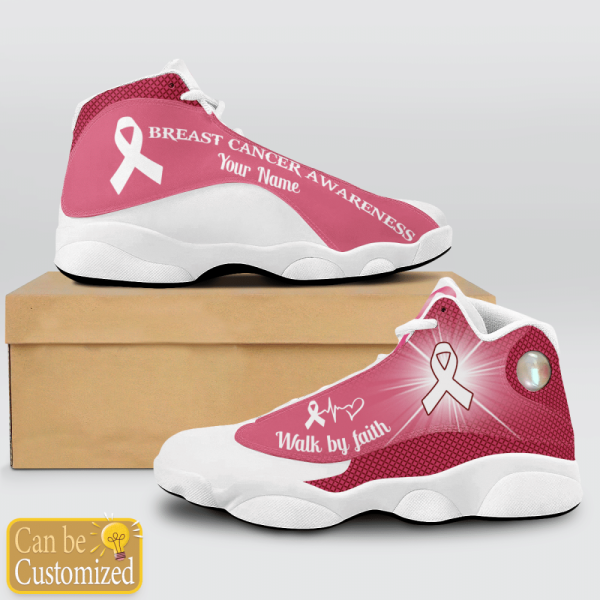 Breast Cancer Awareness Walk By Faith Custom Name Shoes For Men And Women