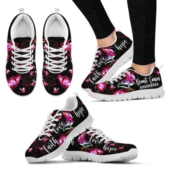 Breast Cancer Shoes Beautiful Of Butterfly Sneaker Walking Shoes For Men And Women
