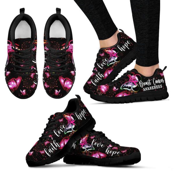 Breast Cancer Shoes Beautiful Of Butterfly Sneaker Walking Shoes For Men And Women