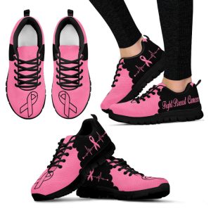 Breast Cancer Shoes Cloudy Pink Black…