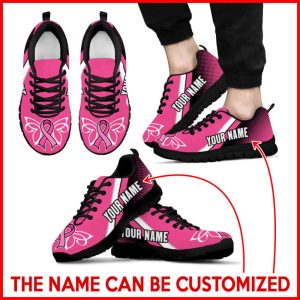 breast cancer shoes halftone sneaker walking shoes personalized custom name best gift for men and women 1.jpeg