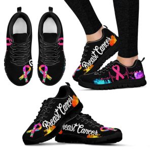 Breast Cancer Shoes Heartbeat Sneaker Walking…