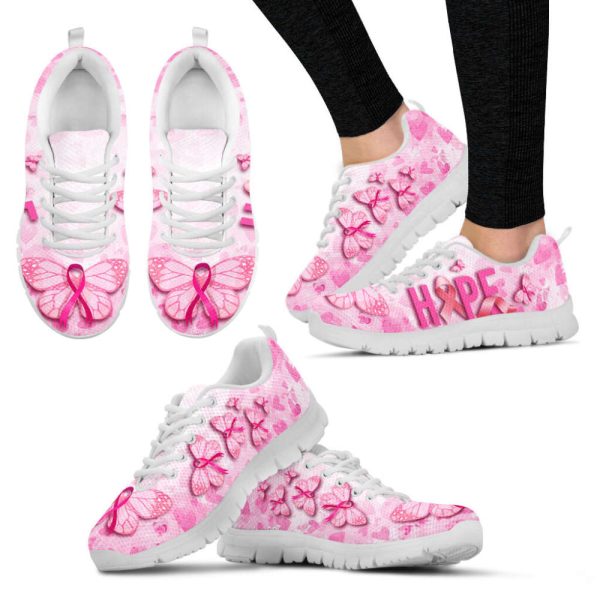 Breast Cancer Shoes Hope Pink Sneaker Walking Shoes, Best Gift For Men And Women