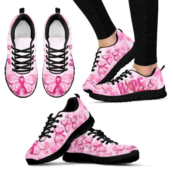 Breast Cancer Shoes Hope Pink Sneaker Walking Shoes, Best Gift For Men And Women