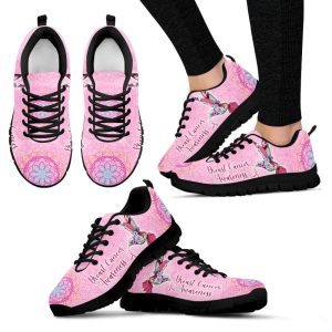 Breast Cancer Shoes Hummingbird Ribbon Sneaker…