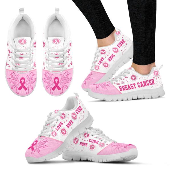 Breast Cancer Shoes Love Hope Cure Lovely Sneaker Walking Shoes For Men And Women