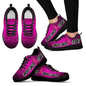 Breast Cancer Shoes Purple Fight Sneaker…