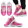 Breast Cancer Shoes Ribbon Fight Flower Light Sneaker Walking Shoes For Men And Women