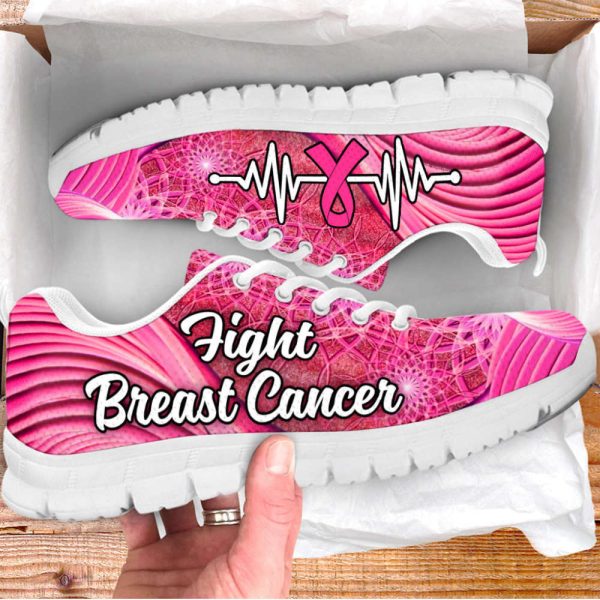 Breast Cancer Shoes Ribbon Fight Flower Light Sneaker Walking Shoes For Men And Women