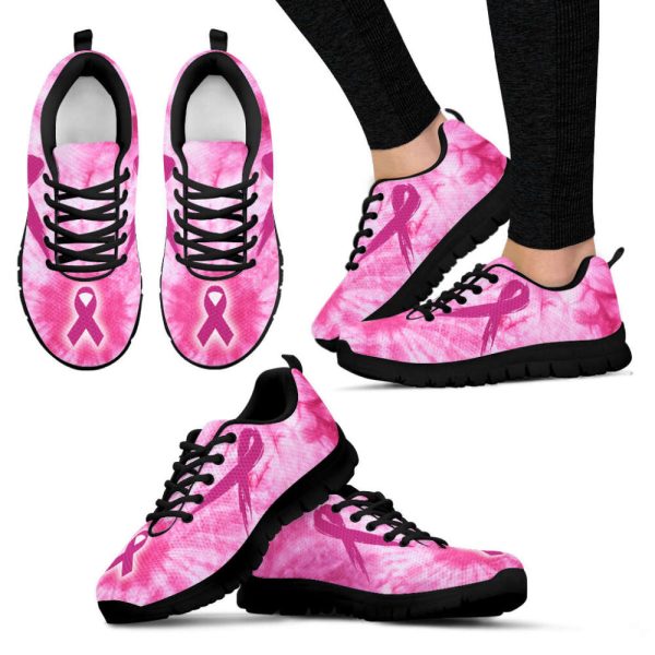 Breast Cancer Shoes Tie Dye Sneaker Walking Shoes, Best Shoes For Men And Women