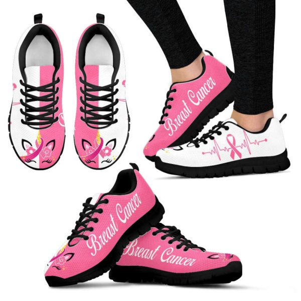 Breast Cancer Shoes Unicorn Heartbeat Sneaker Walking Shoes, Best Shoes For Men And Women