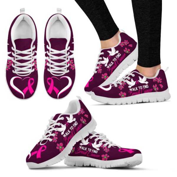 Breast Cancer Shoes Walk To End Sneaker Walking Shoes,  For Men And Women