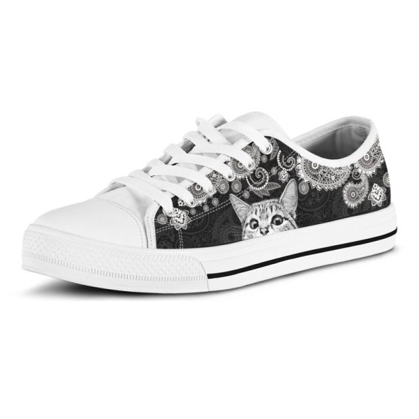 Cat Mom Kitty Printed Shoes Kitten, Cat Low Top Shoes, Gift For Cat Lovers