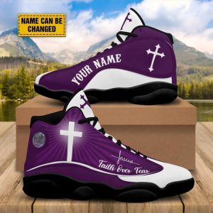 christian basketball shoes faith over fear customized purple jesus basketball shoes jesus shoes christian fashion shoes 1.jpg