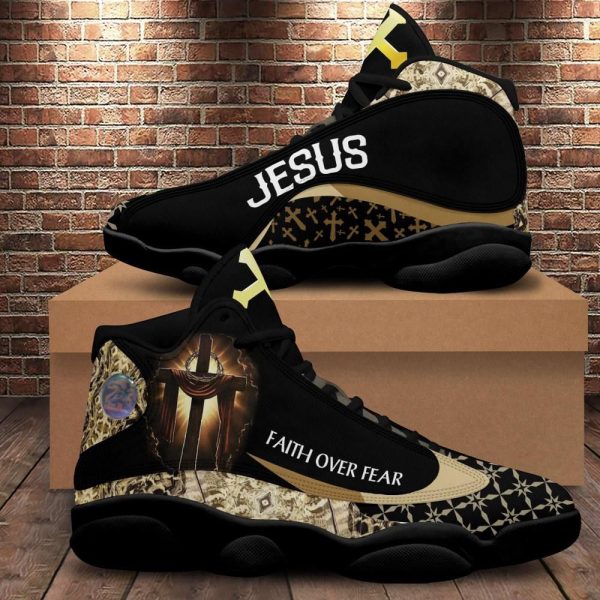 Christian Basketball Shoes, Faith Over Fear Jesus Basketball Shoes For Men Women
