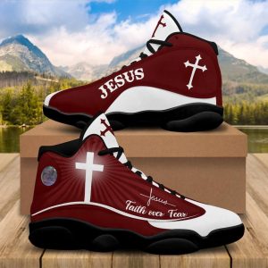christian basketball shoes faith over fear jesus basketball shoes red design jesus shoes christian fashion shoes 3.jpg