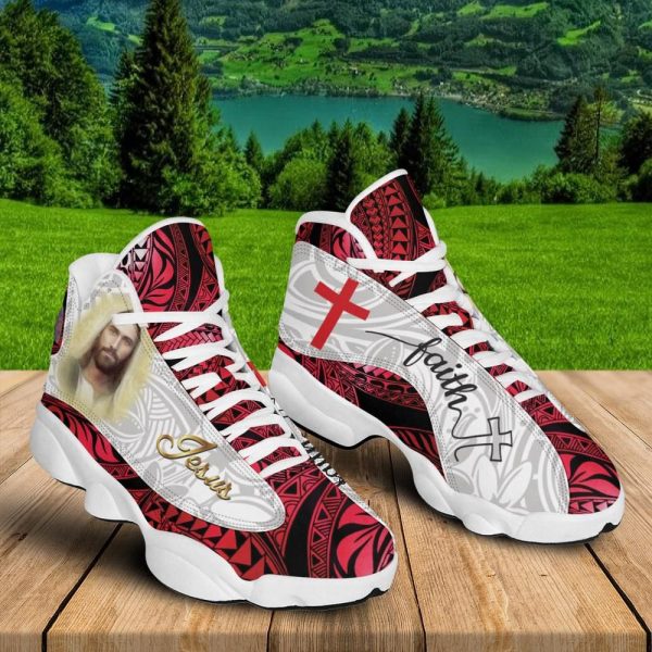 Christian Basketball Shoes, Jesus Faith Portrait Art Basketball Shoes For Men Women