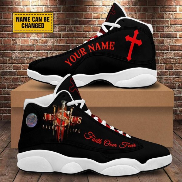 Christian Basketball Shoes, Jesus Saved My Life Customized Jesus Basketball Shoes For Men Women