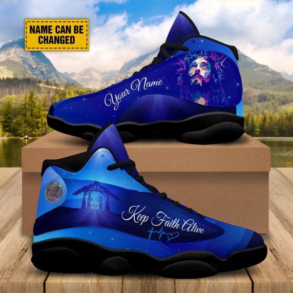 Christian Basketball Shoes, Keep Faith Alive Jesus Customized Basketball Shoes For Men Women