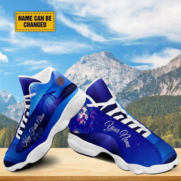 Christian Basketball Shoes, Keep Faith Alive Jesus Customized Basketball Shoes For Men Women