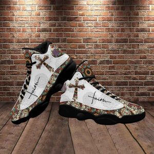 christian basketball shoes walk by faith boho design flower style basketball shoes jesus shoes christian fashion shoes 2.jpg