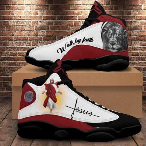 christian basketball shoes walk by faith jesus and lion art basketball shoes jesus shoes christian fashion shoes 1.jpg