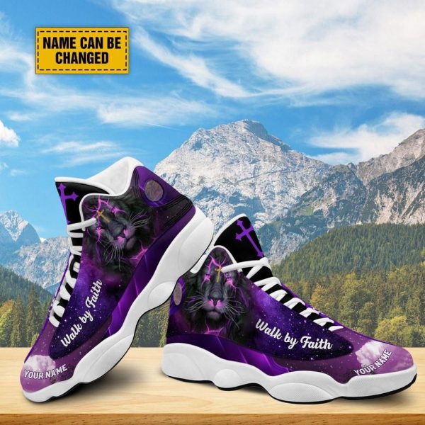 Christian Basketball Shoes, Walk By Faith Jesus Galaxy Basketball Shoes For Men Women