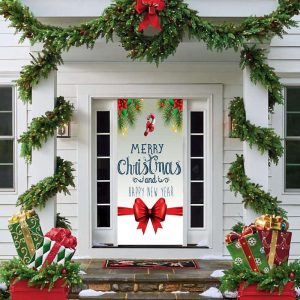 christmas bow door decor christmas door covers outdoor christmas decorations christmas door hanger holiday door covers.jpeg