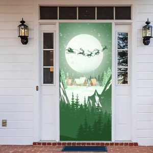 christmas deer and santa claus door banner holiday christmas outdoor vinyl merry christmas and happy new year door decoration ns3025 1.jpeg