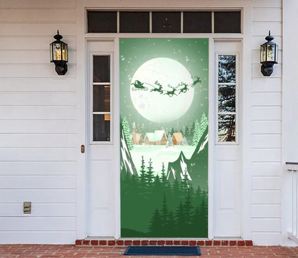 Christmas Deer and Santa Claus Door Cover, Best Christmas Gift For Family