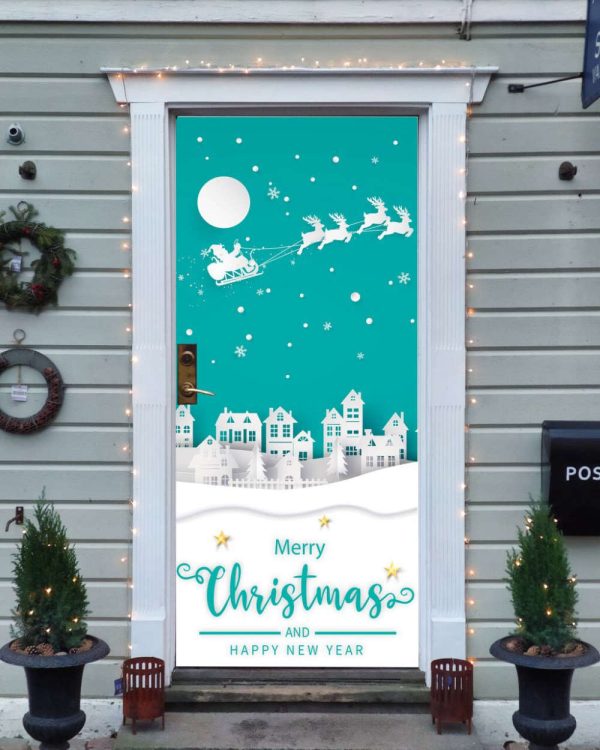 Christmas Door Banner, Cover For Front Door, Christmas Door Covers, Gift For Family