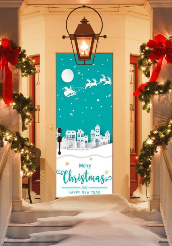 Christmas Door Banner, Cover For Front Door, Christmas Door Covers, Gift For Family