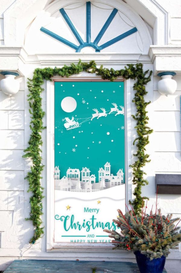 Christmas Door Banner, Cover For Front Door, Christmas Door Covers, Gift For Family