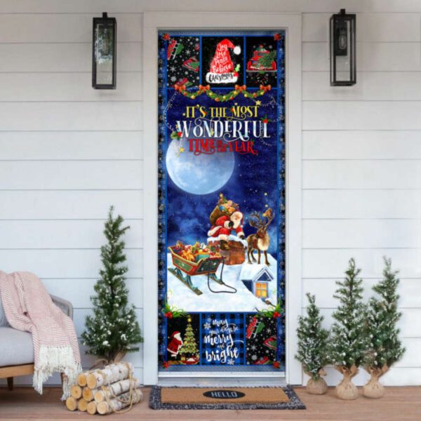 Christmas Door Cover It’s The Most Wonderful Time Of The Year, Gift For Christmas