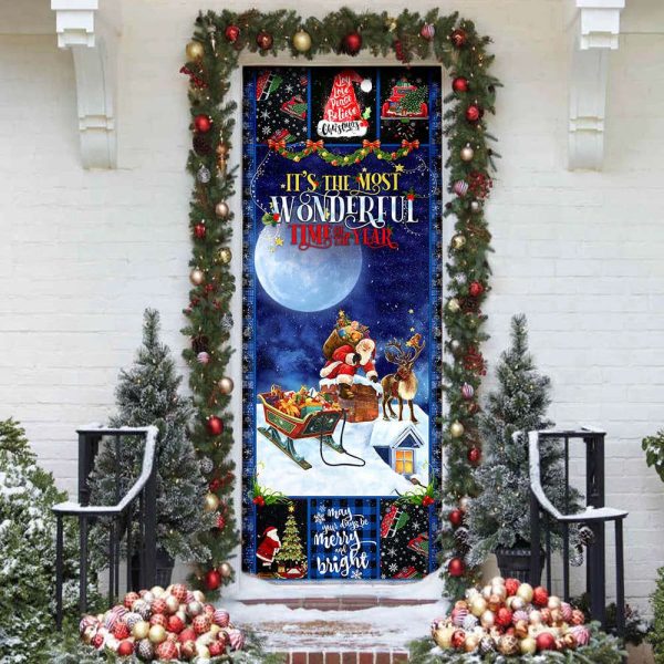 Christmas Door Cover It’s The Most Wonderful Time Of The Year, Gift For Christmas