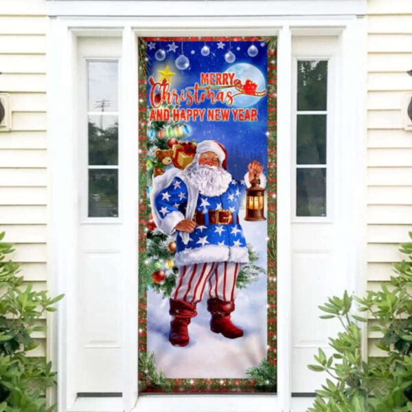 Christmas Door Cover Santa Merry Christmas And Happy New Year, Gift For Christmas